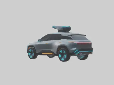 Futuristic SUV with Interactive Dash model 3D model