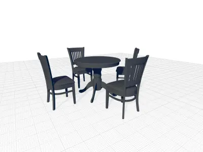Isolda Pedestal Dining Set 3D model purchase