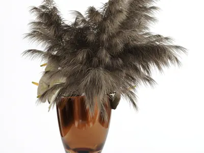 Anthuriums and Protea with Pampas grass 3D model