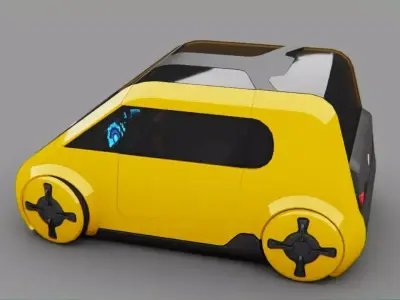 Smart Concept Car rigged 3D model