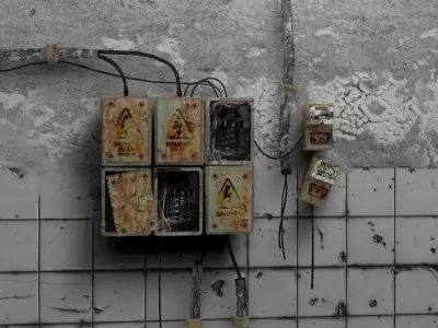 Old Electrical Panel Low-poly 3D model