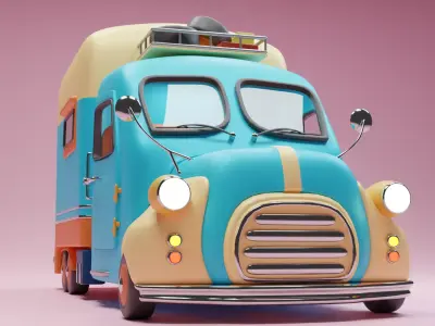 cartoon truck 3D model