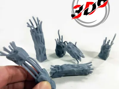 Damaged Concrete Column Metal Armature Scatter Terrain Warhammer Free 3D print model