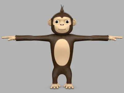 Monkey Low-poly 3D model