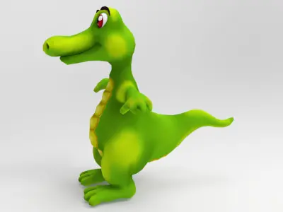 Crocodile Cartoon Low-poly 3D model