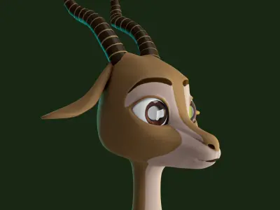 Stylized  Deer NoRig Low-poly 3D model
