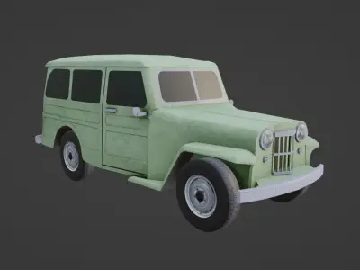 Willys Wagon Low-poly 3D model