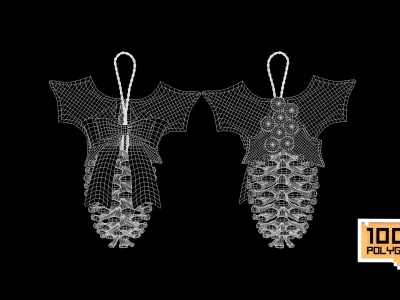 Christmas Pine Cone Decoration 3D Model 3D model