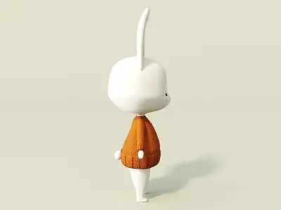Cartoon hare 3D model