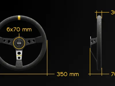 MOMO Mod 07 Steering Wheel 3D Model 3D model