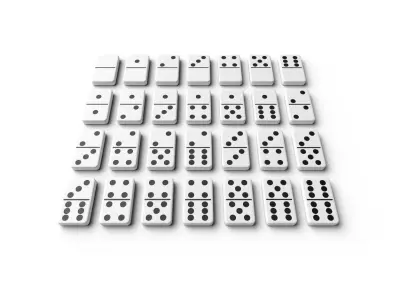 Domino Set M01 Low-poly 3D model