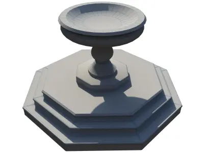 Medieval Fountain 3D Model Low-poly 3D model Low-poly 3D model