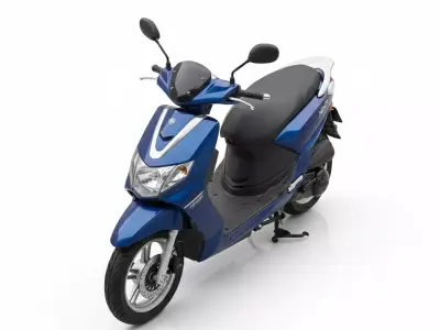 Blue 100cc Urban Commuter Scooter Low-poly 3D model