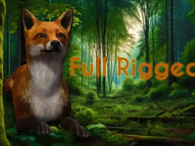 Fox Majestic Wilderness Wolf Nubis 3D Low poly Animal Model Low-poly 3D model