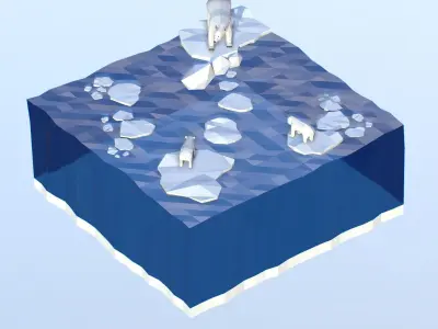 Polar Bear and Cub 3D model