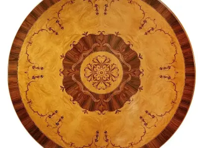 Bespoke walnut inlaid round table in radica  3D model
