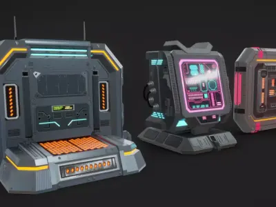 SciFi Terminals 23 Low-poly 3D model