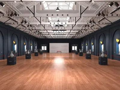 Art Gallery Exhibition Loft 3D model