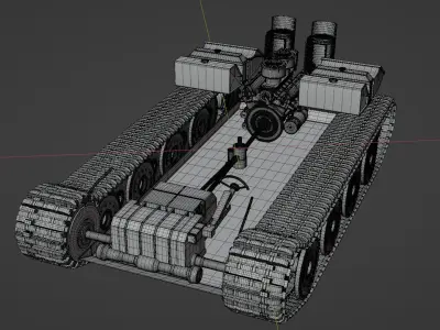 Tiger Mk1 Tank Engine and Drivetrain 3D model