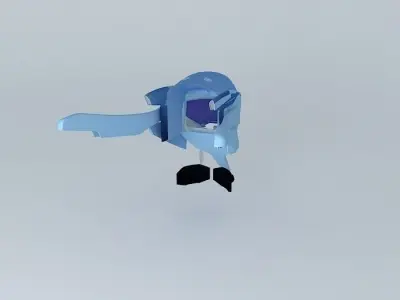 Blue robot head Free 3D model