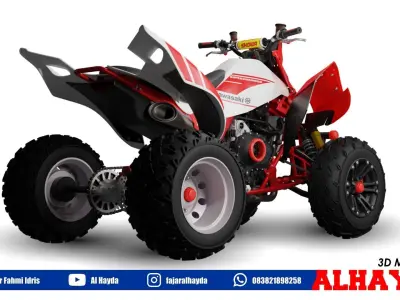 ATV Quad-bike Low-poly 3D model