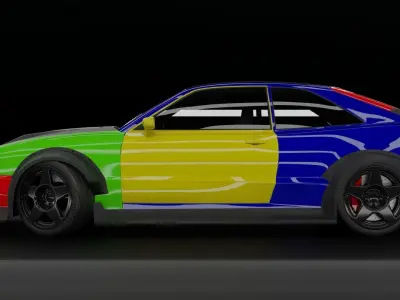 Volkswagen Corrado Rigged Low-poly 3D model