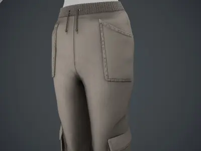 Light Brown Sport Pants  Style 1 Low-poly 3D model