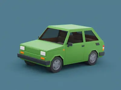 Stylized Cartoon Euro Micro Car  Low-poly 3D model purchase