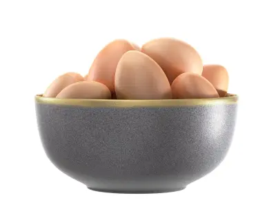 Serving Bowl with Eggs 3D model