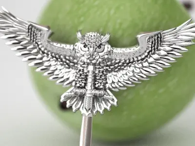 Fighting eagle owl  3D print model