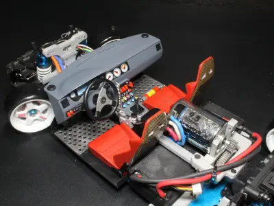 Workable interior parts for drift RC car 3D print model