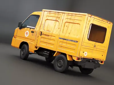 Kei Truck Panel Van Low-poly 3D model
