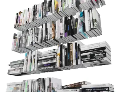 Books 150 pieces 4-1-1 Low-poly 3D model