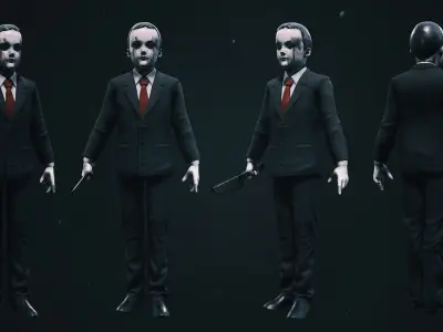 Twin Dolls Pack - Rigged and Animated Low-poly 3D model