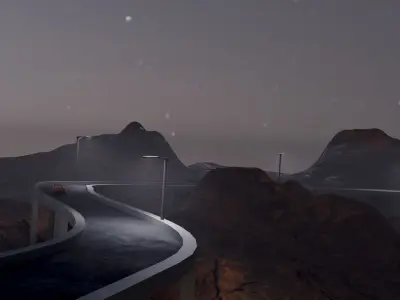 foggy and dark environment Free low-poly 3D model