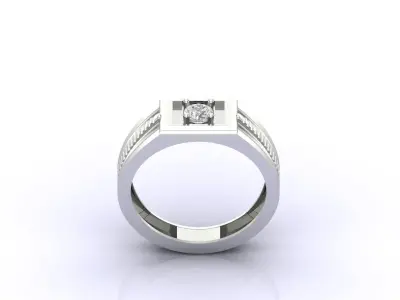 Print Ready STL 3DM  Gents Rings Diamond Men Ring  3D print model 177