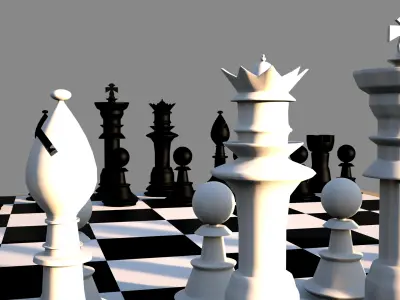 Typical chess set 3D model