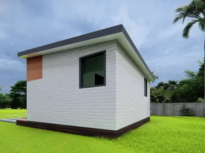 Small Tiny American House 3D Model Modern Minimal design 3D model