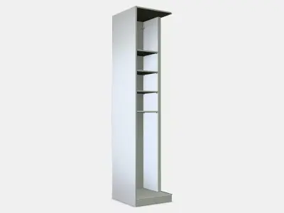 PAX Add-on corner unit with 4 shelves 1 Low-poly 3D model