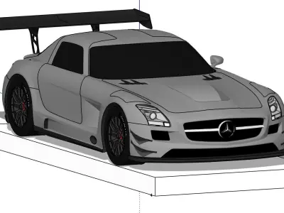 Mercedes Benz SLS AMG GT3 SketchUp Pro 2019 Race Car 3D model