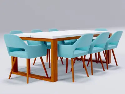 Wooden Dinning Table 3D model