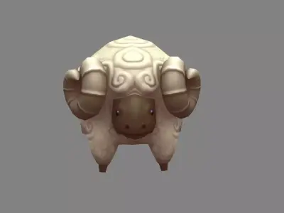 Cartoon Sheep Low-poly 3D model 4