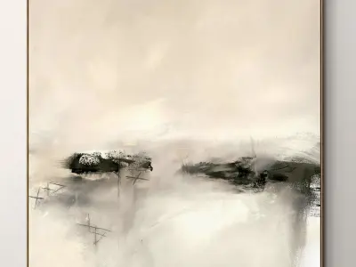 Plaster two square photo frames 61 Low-poly 3D model