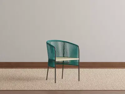 Green Woven Outdoor Dining Chair 3D model