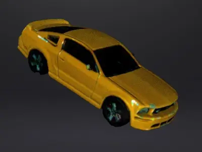 Yellow toy car Free 3D model
