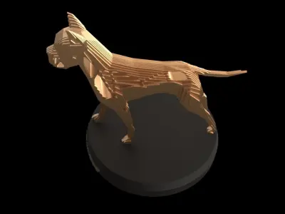 Parametric V German Boxer Low-poly 3D model