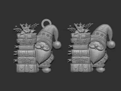 christmas books theme pentant 3D print model