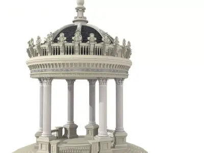 Neoclassic Villa Stone Gazebo 3D model