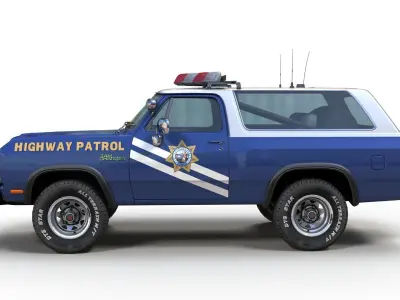 Dodge Ramcharger 1990 police  Low-poly 3D model