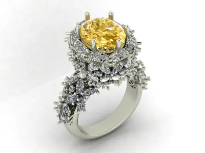 Marquis ring 001 3D print model